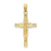 10K Yellow Gold Beaded Accent With Cross Behind Crucifix Charm Pendant - (A89-358) 10K Yellow Gold Beaded Accent With Cross Behind Crucifix Charm Pendant - (A89-358)