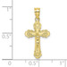 10K Yellow Gold With Textured Scalloped Edge Crucifix Charm Pendant - (A89-477) 10K Yellow Gold With Textured Scalloped Edge Crucifix Charm Pendant - (A89-477)