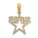 14K Yellow Gold Super Star Charm Pendant - (A89-851) 14K Yellow Gold Super Star Charm Pendant - (A89-851)