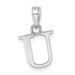 14K White Gold Polished U Block Initial Charm Pendant - (A90-228)