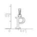 14K White Gold Polished P Block Initial Charm Pendant - (A90-333)
