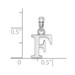 14K White Gold Polished F Block Initial Charm Pendant - (A90-520) 14K White Gold Polished F Block Initial Charm Pendant - (A90-520)