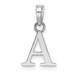14K White Gold Polished A Block Initial Charm Pendant - (A90-558) 14K White Gold Polished A Block Initial Charm Pendant - (A90-558)