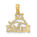 14K Yellow Gold I Heart Dolphins With Dolphin Charm Pendant - (A92-393)