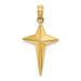 14K Yellow Gold 2-D Polished Triangle Tipped Cross Charm Pendant - (A92-869) 14K Yellow Gold 2-D Polished Triangle Tipped Cross Charm Pendant - (A92-869)