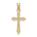 14K Yellow Gold With Engraved Edges Cross Charm Pendant - (A92-870) 14K Yellow Gold With Engraved Edges Cross Charm Pendant - (A92-870)