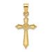 14K Yellow Gold With Engraved Edges Cross Charm Pendant - (A92-870) 14K Yellow Gold With Engraved Edges Cross Charm Pendant - (A92-870)