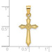 14K Yellow Gold With Engraved Edges Cross Charm Pendant - (A92-870) 14K Yellow Gold With Engraved Edges Cross Charm Pendant - (A92-870)