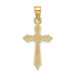 14K Yellow Gold With Engraved Edges Cross Charm Pendant - (A92-870) 14K Yellow Gold With Engraved Edges Cross Charm Pendant - (A92-870)