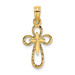 14K Yellow Gold Cutout Cross With Small Interior Cross Charm Pendant - (A93-320) 14K Yellow Gold Cutout Cross With Small Interior Cross Charm Pendant - (A93-320)