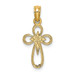 14K Yellow Gold Cutout Cross With Small Interior Cross Charm Pendant - (A93-320) 14K Yellow Gold Cutout Cross With Small Interior Cross Charm Pendant - (A93-320)