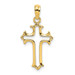 14K Yellow Gold Cutout Cross Charm Pendant - (A93-576) 14K Yellow Gold Cutout Cross Charm Pendant - (A93-576)
