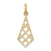14K Yellow Gold Two-tone with Diamond-cut Small Criss-Cross Charm Pendant - (A94-204) 14K Yellow Gold Two-tone with Diamond-cut Small Criss-Cross Charm Pendant - (A94-204)