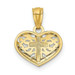 14K Yellow Gold Two-tone Cross In Heart Pendant - (A97-983)