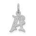 14K White Gold Diamond-cut Initial Letter A Charm Pendant - (A98-431)