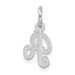 14K White Gold Initial Letter R Charm Pendant - (A98-453)