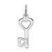 14K White Gold Heart-Shaped Key & Lock Charm - (A98-813) 14K White Gold Heart-Shaped Key & Lock Charm - (A98-813)
