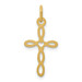 14K Yellow Gold Laser Designed Cross Charm 23mm length - (B11-455) 14K Yellow Gold Laser Designed Cross Charm 23mm length - (B11-455)