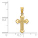 14K Yellow Gold Polished Small Budded Cross - (B11-495)