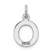 14K White Gold Small Block Letter Initial O Charm Pendant - (B11-902)