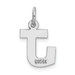 14K White Gold Small Block Initial Letter J Charm Pendant - (B11-907)