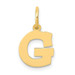 14K Yellow Gold Small Block Initial Letter G Charm Pendant - (B11-926)