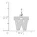 14K White Gold Small Block Initial Letter W Charm Pendant - (B11-940)