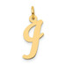 14K Yellow Gold Medium Script Initial Letter I Charm Pendant - (B11-963)