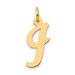 14K Yellow Gold Medium Script Initial Letter I Charm Pendant - (B11-963)