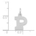 14K White Gold Small Block Initial Letter P Charm Pendant - (B11-976)