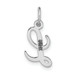 14K White Gold Small Script Letter Initial L Charm Pendant - (B11-988)