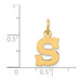 14K Yellow Gold Small Block Initial Letter S Charm Pendant - (B13-115)