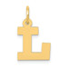 14K Yellow Gold Small Block Initial Letter L Charm Pendant - (B13-120)