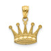 14K Yellow Gold Crown Pendant 15mm length - (B13-146) 14K Yellow Gold Crown Pendant 15mm length - (B13-146)