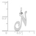 14K White Gold Small Fancy Script Initial Letter N Charm Pendant - (B13-149)