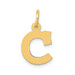 14K Yellow Gold Small Block Initial Letter C Charm Pendant - (B13-201)