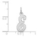 14K White Gold Medium Script Initial Letter E Charm Pendant - (B13-236)