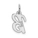 14K White Gold Small Script Initial Letter B Charm Pendant - (B13-242)