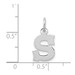 14K White Gold Small Block Initial Letter S Charm Pendant - (B13-270)