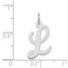 14K White Gold Medium Script Initial Letter L Charm Pendant - (B13-290)