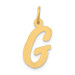 14K Yellow Gold Medium Script Initial Letter G Charm Pendant - (B13-291)