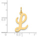 14K Yellow Gold Medium Script Initial Letter L Charm Pendant - (B13-299)