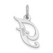14K White Gold Small Fancy Script Initial Letter F Charm Pendant - (B13-314)