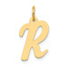 14K Yellow Gold Medium Script Initial Letter R Charm Pendant - (B13-342)