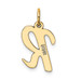 14K Yellow Gold Medium Script Initial Letter R Charm Pendant - (B13-342)