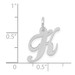 14K White Gold Small Fancy Script Initial Letter K Charm Pendant - (B13-343)