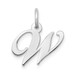 14K White Gold Small Fancy Script Initial Letter W Charm Pendant - (B13-351)