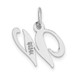 14K White Gold Small Fancy Script Initial Letter W Charm Pendant - (B13-351)