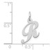 14K White Gold Small Fancy Script Initial Letter R Charm Pendant - (B13-360)