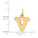 14K Yellow Gold Small Block Initial Letter V Charm Pendant - (B13-373)